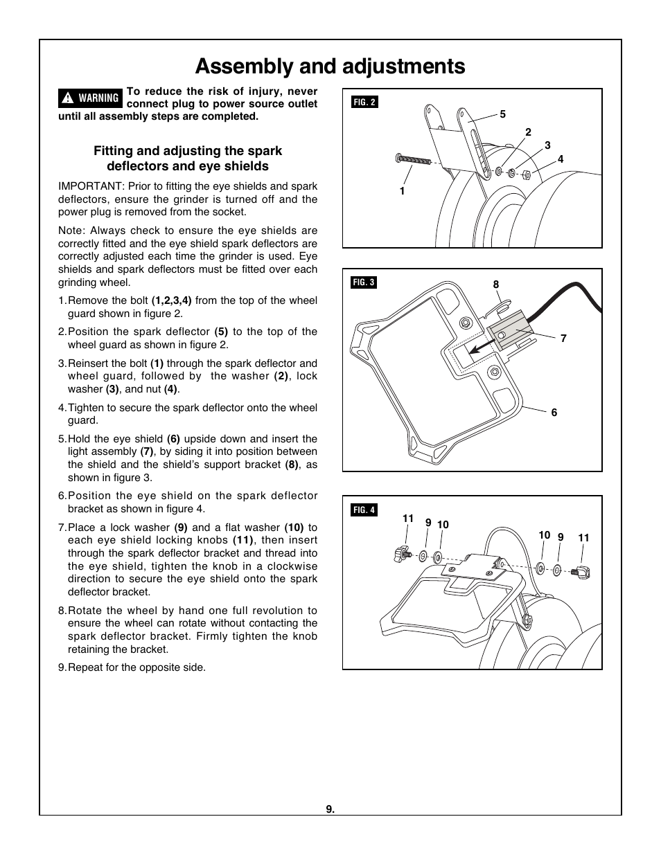 Assembly and adjustments | Skil 3380-01 User Manual | Page 9 / 44