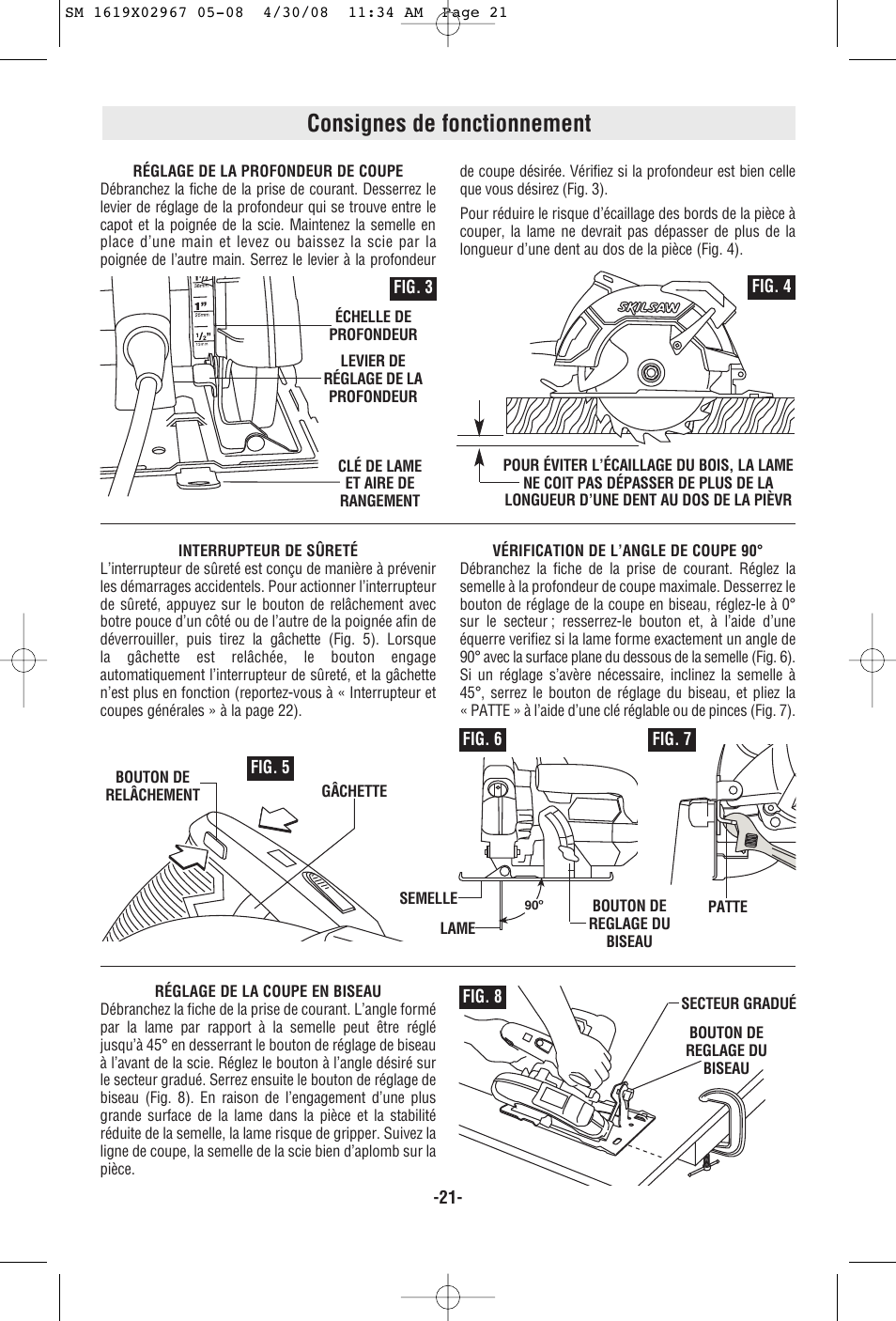 Consignes de fonctionnement | Skil 5680 User Manual | Page 21 / 40