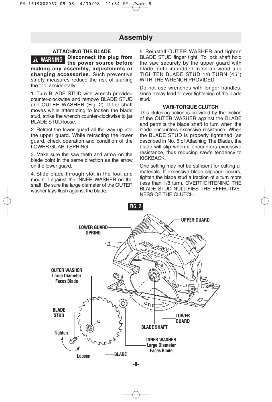 Assembly | Skil 5680 User Manual | Page 8 / 40