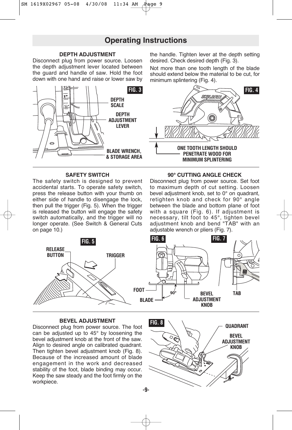 Operating instructions | Skil 5680 User Manual | Page 9 / 40