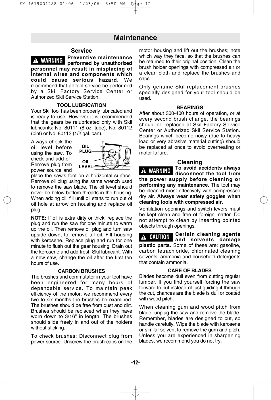 Maintenance | Skil HD77 User Manual | Page 12 / 40