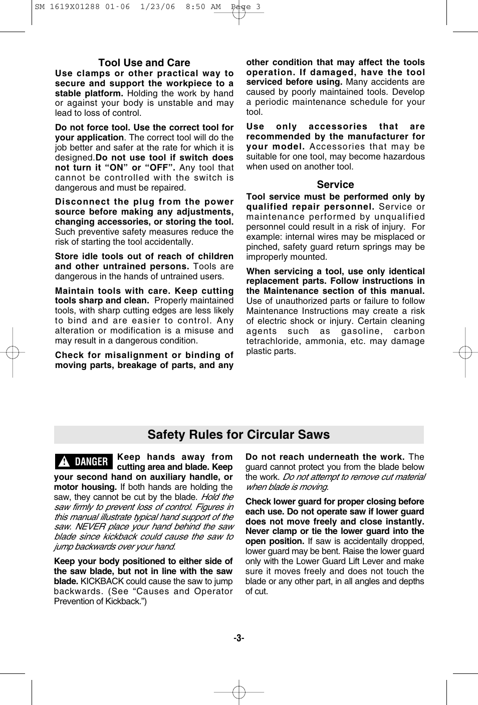 Safety rules for circular saws | Skil HD77 User Manual | Page 3 / 40