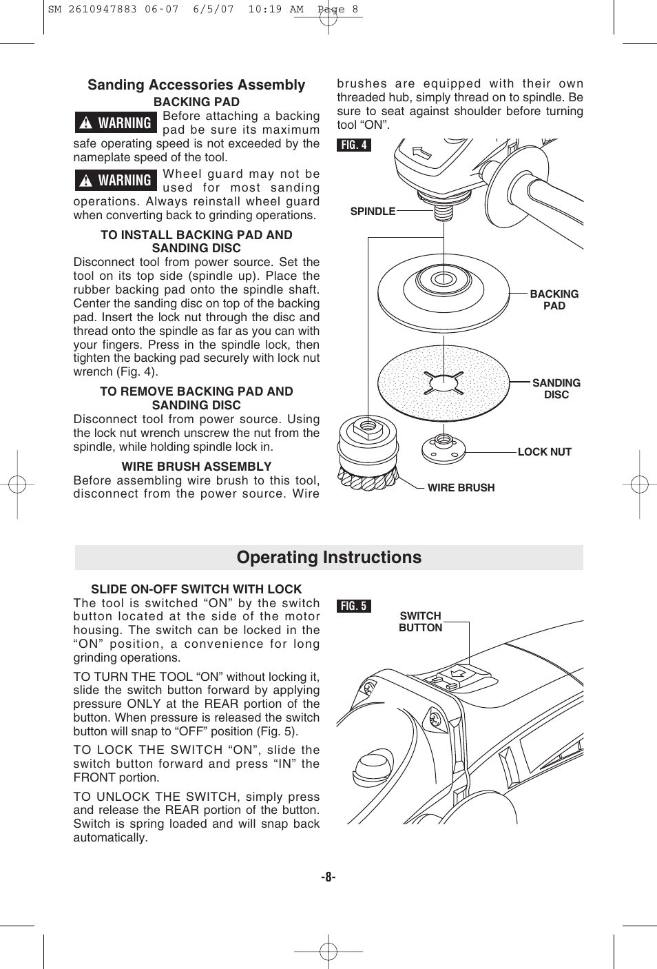 Operating instructions | Skil 9290 User Manual | Page 8 / 32