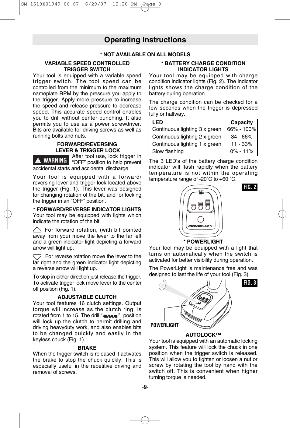 Operating instructions | Skil 2510 User Manual | Page 9 / 44