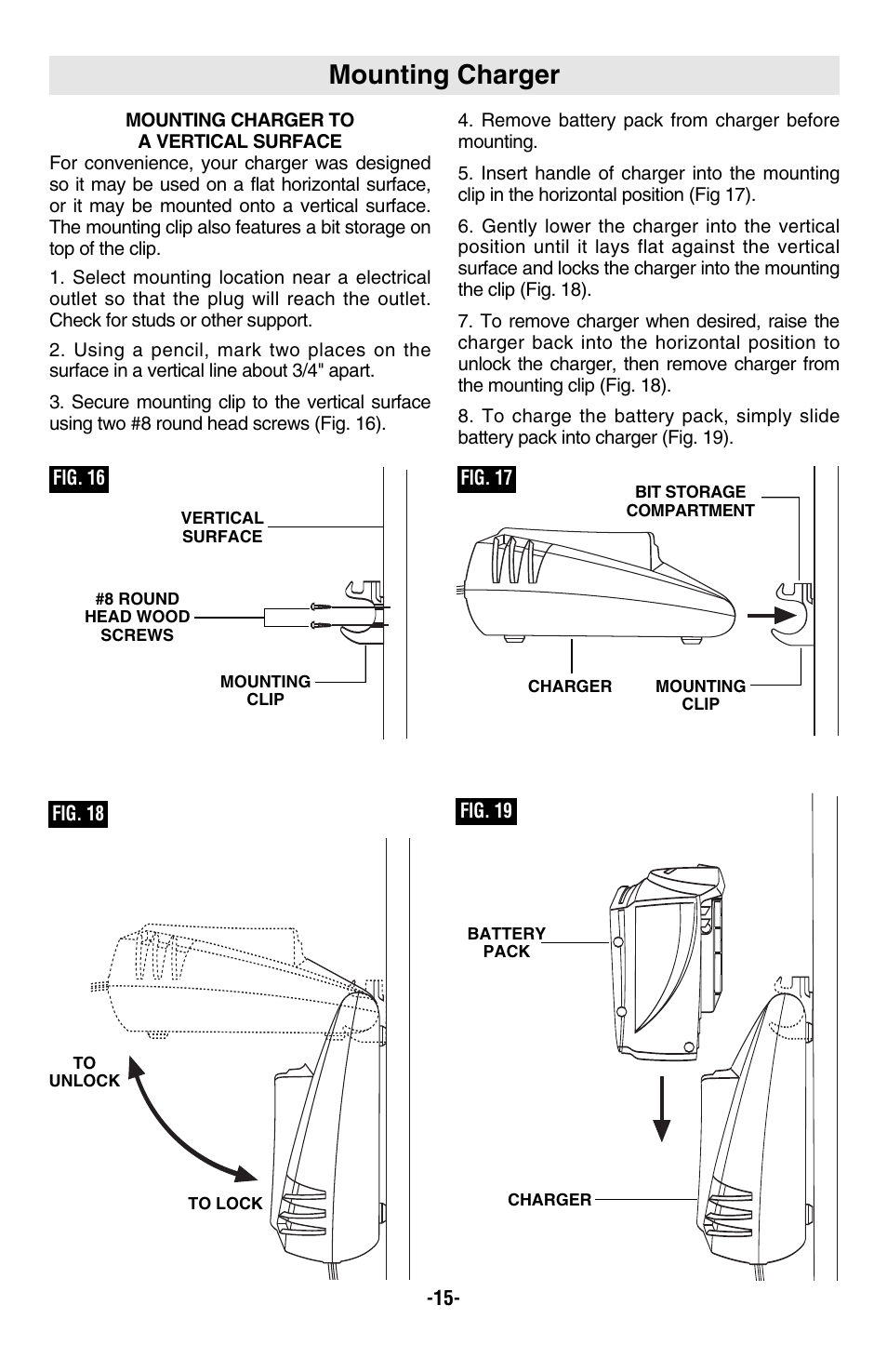 Mounting charger | Skil 5850 User Manual | Page 15 / 48