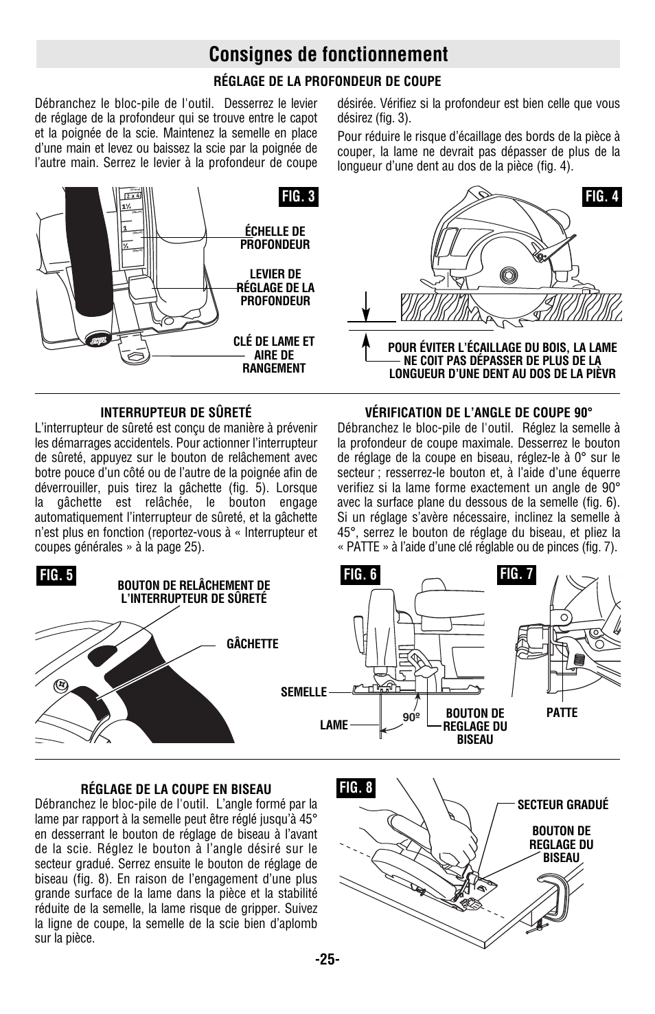 Consignes de fonctionnement | Skil 5850 User Manual | Page 25 / 48