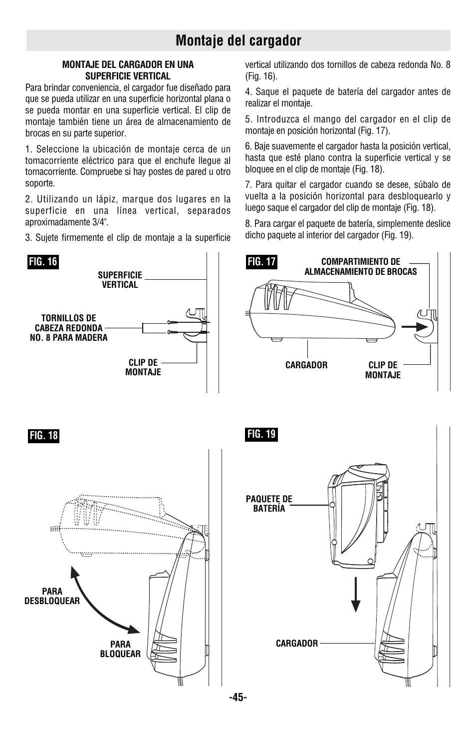 Montaje del cargador | Skil 5850 User Manual | Page 45 / 48