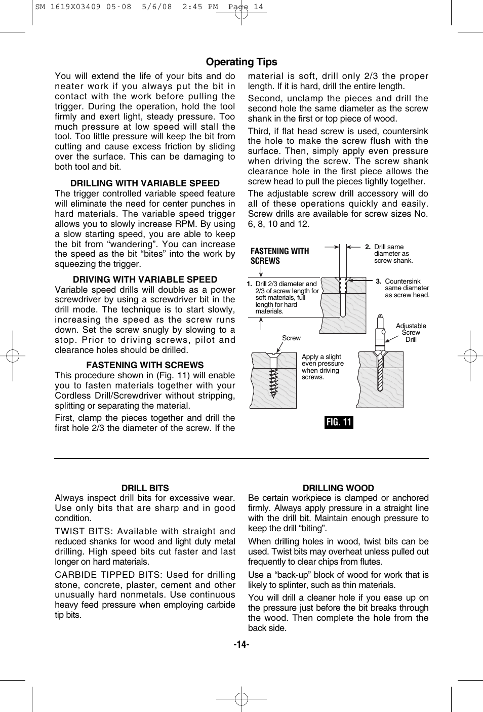 Operating tips | Skil 2895 User Manual | Page 14 / 48