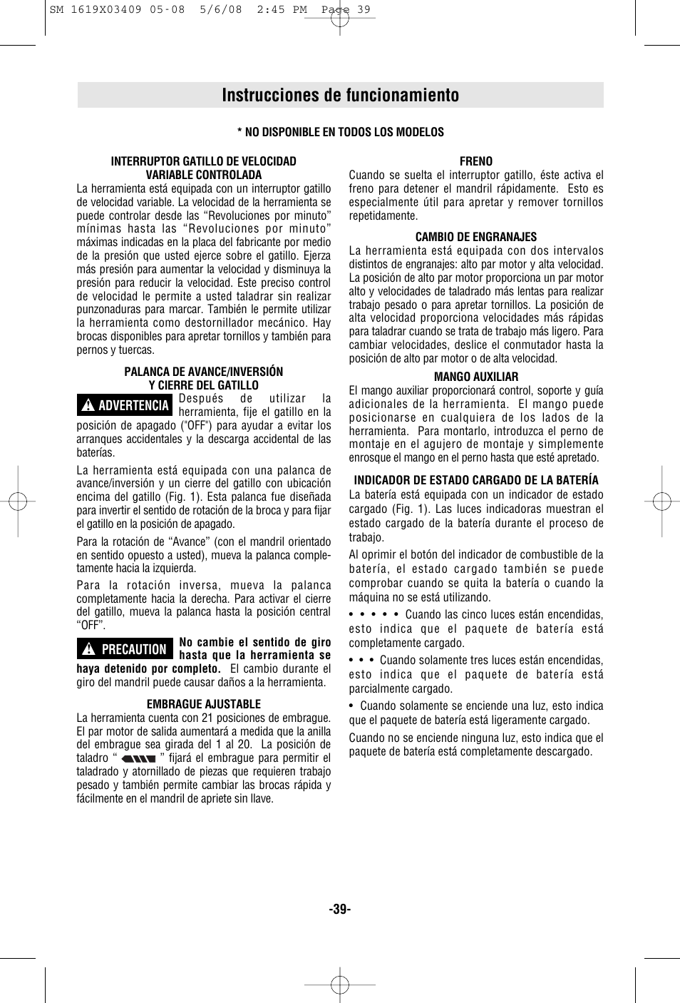 Instrucciones de funcionamiento | Skil 2895 User Manual | Page 39 / 48