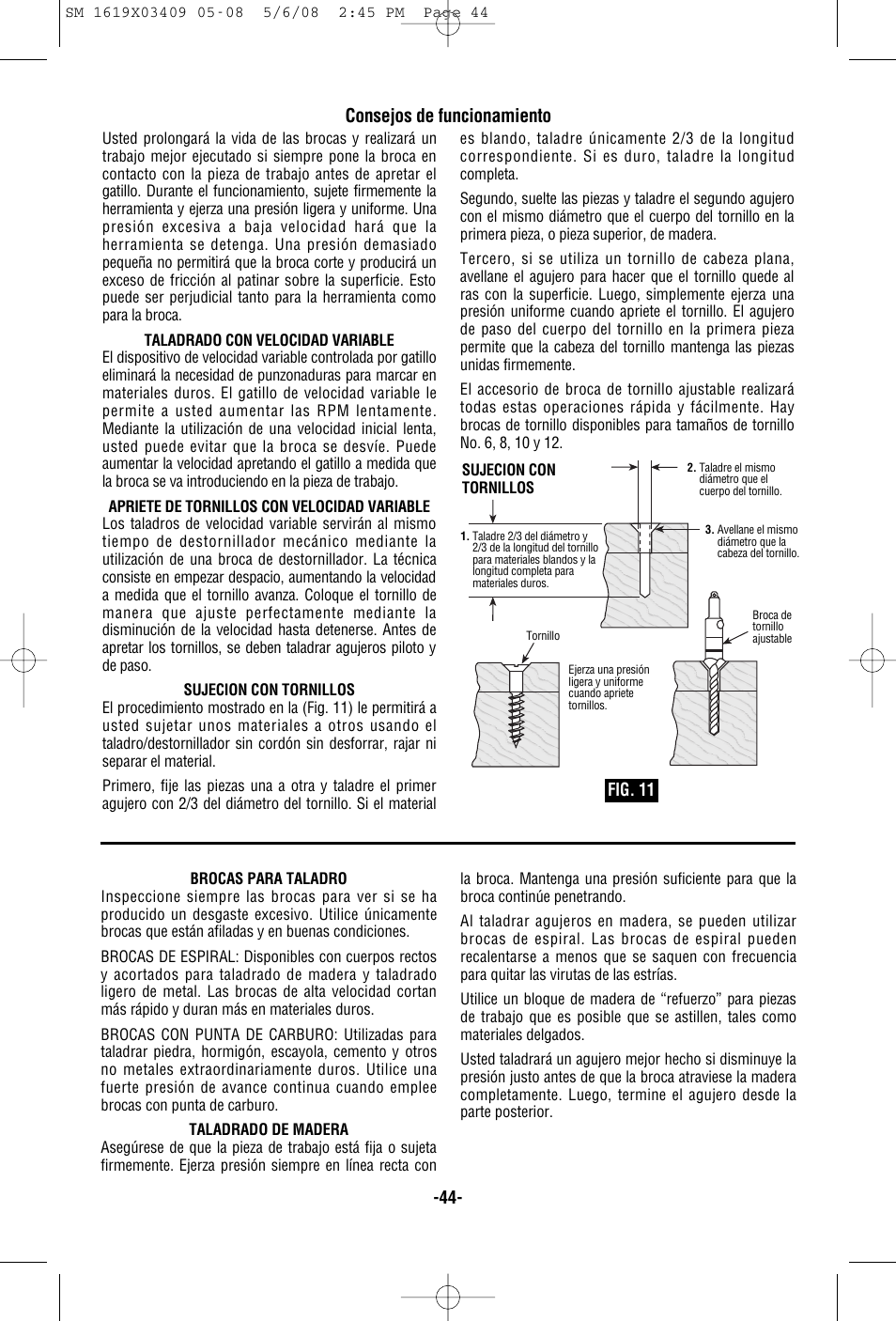 Consejos de funcionamiento | Skil 2895 User Manual | Page 44 / 48
