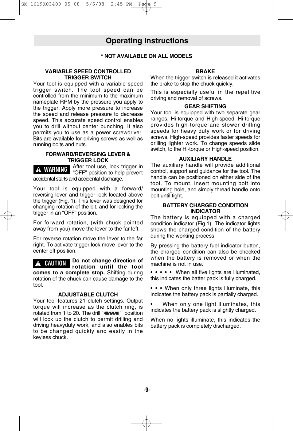 Operating instructions | Skil 2895 User Manual | Page 9 / 48