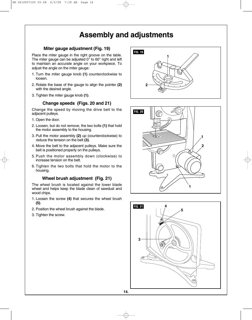 Assembly and adjustments | Skil 3385-01 User Manual | Page 14 / 56