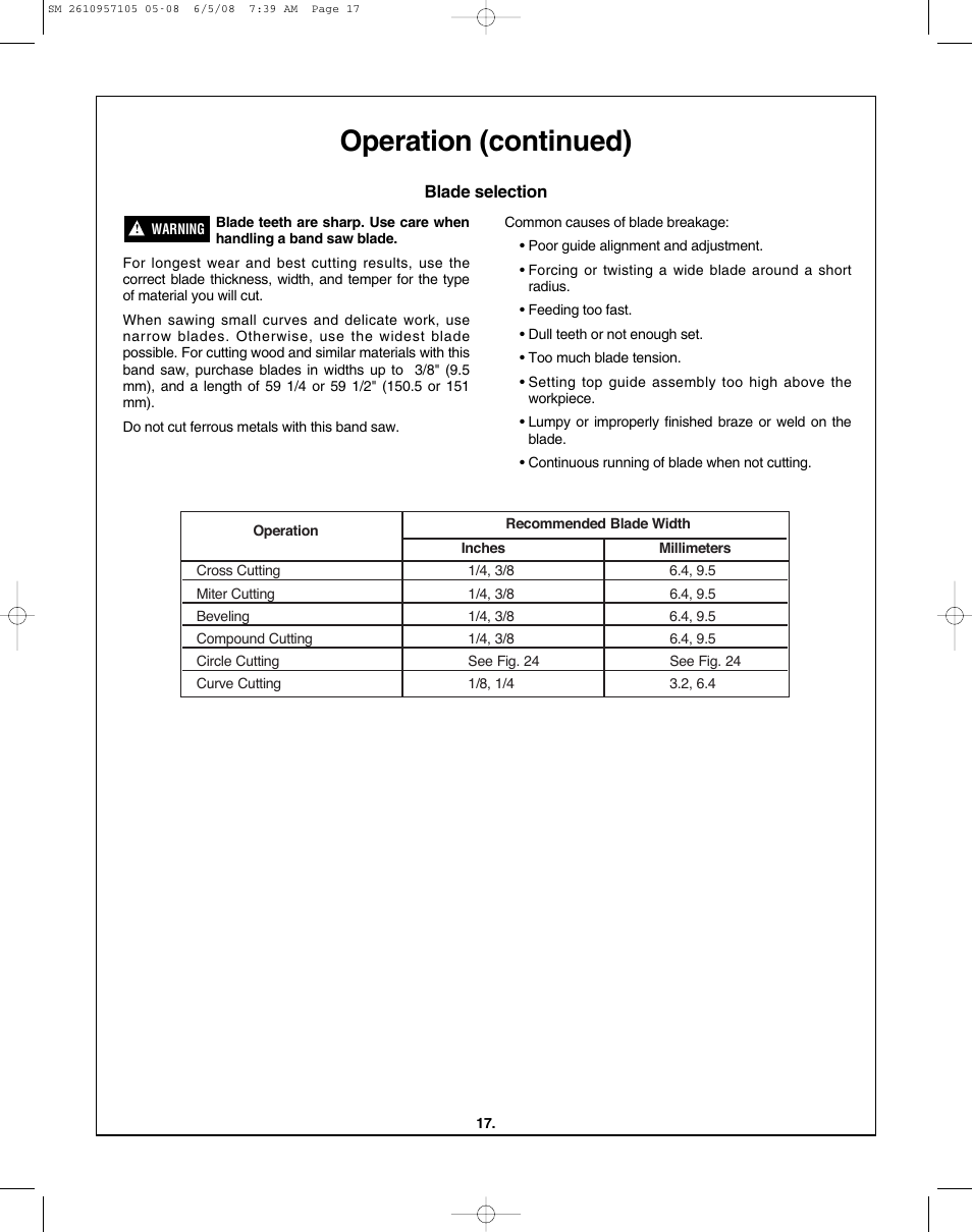Operation (continued) | Skil 3385-01 User Manual | Page 17 / 56