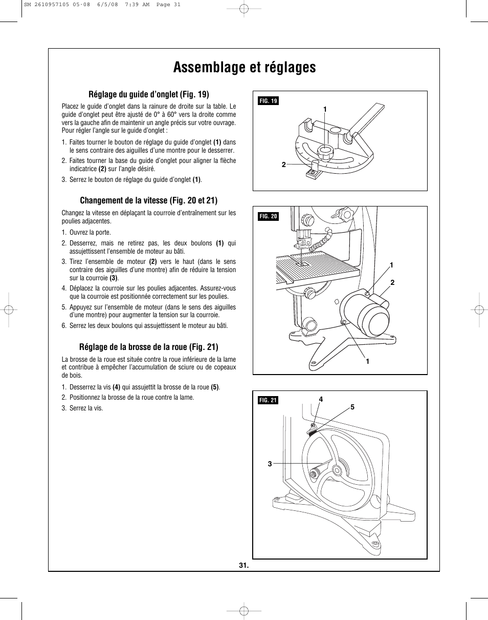 Assemblage et réglages | Skil 3385-01 User Manual | Page 31 / 56