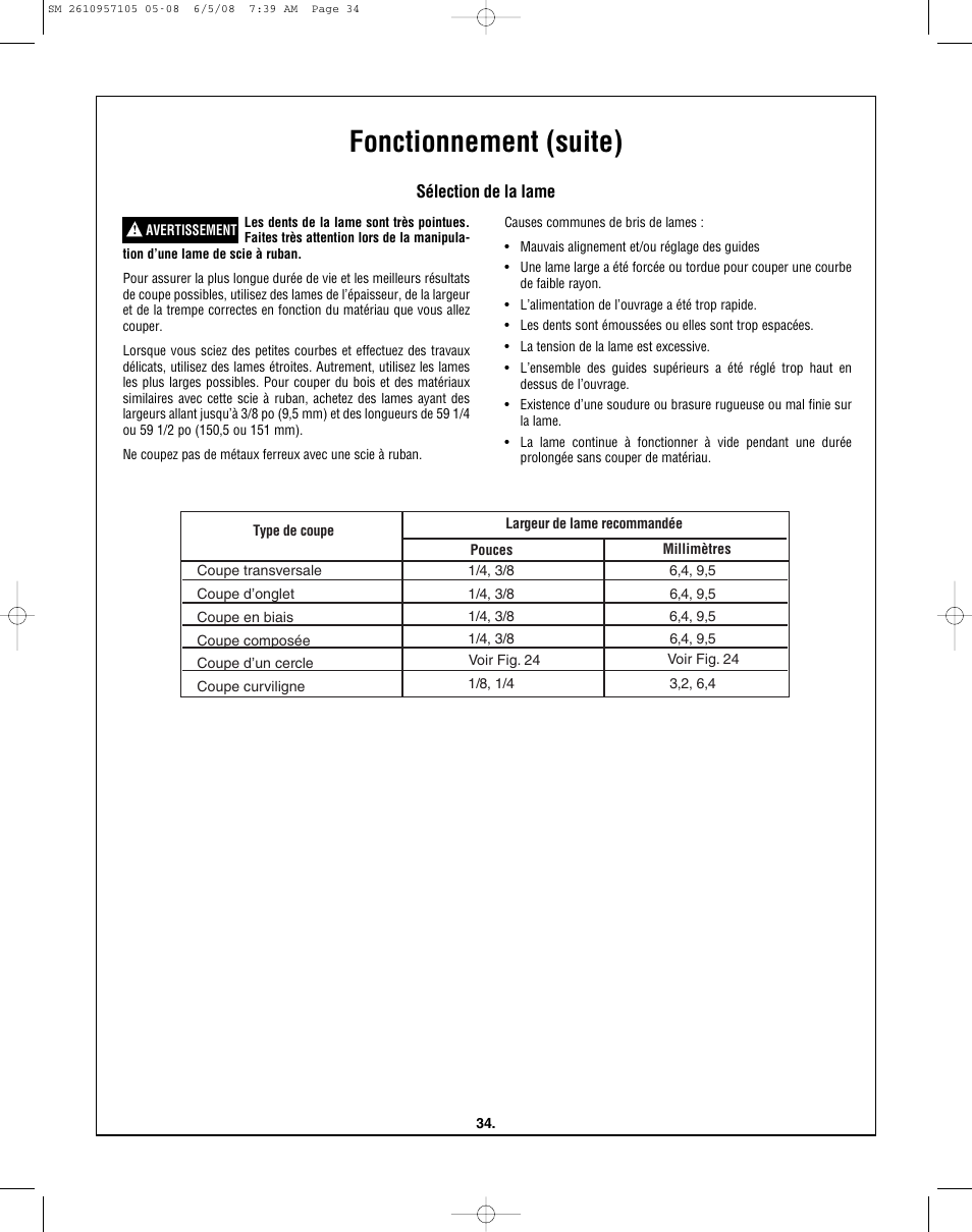 Fonctionnement (suite) | Skil 3385-01 User Manual | Page 34 / 56