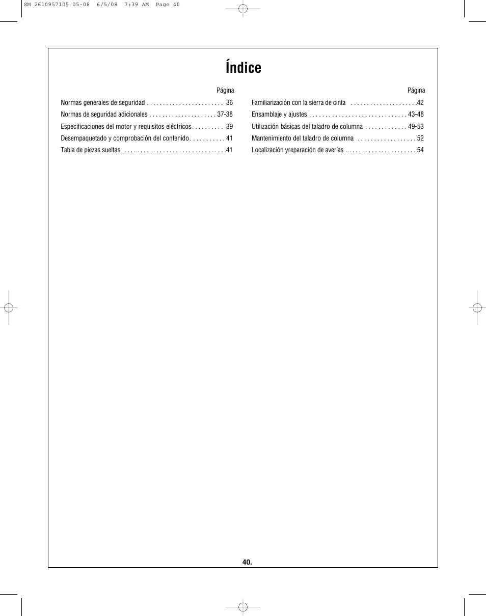 Índice | Skil 3385-01 User Manual | Page 40 / 56