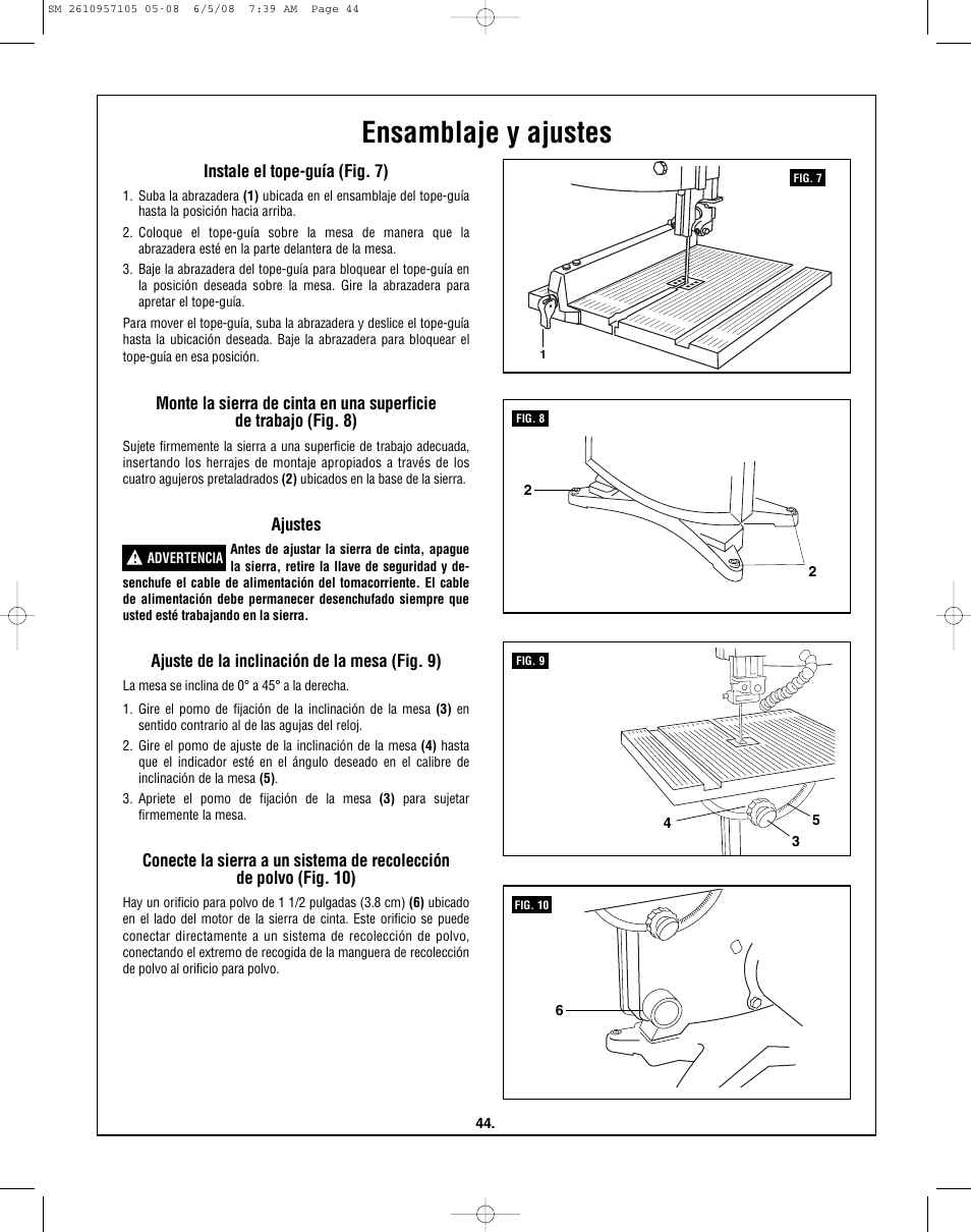 Ensamblaje y ajustes | Skil 3385-01 User Manual | Page 44 / 56