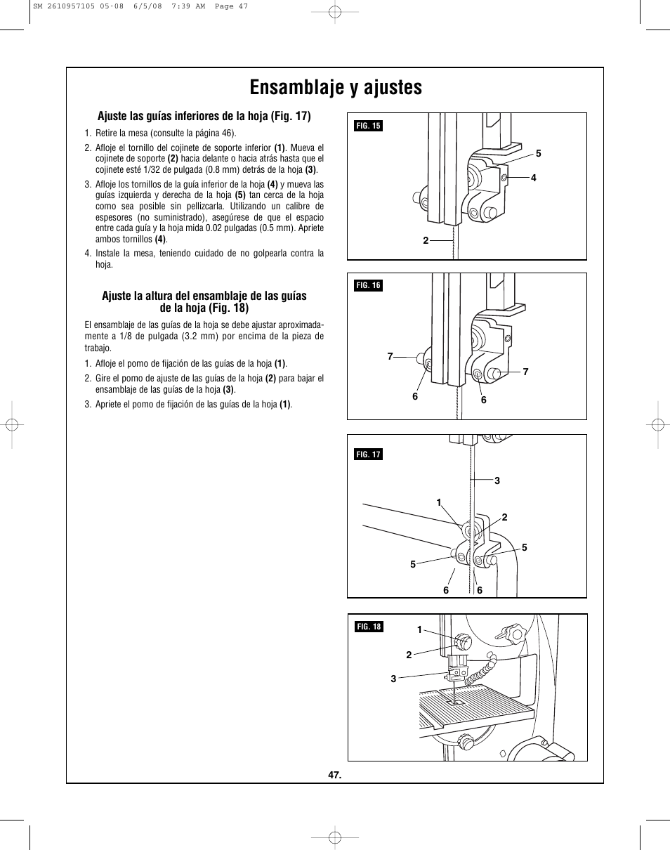 Ensamblaje y ajustes | Skil 3385-01 User Manual | Page 47 / 56
