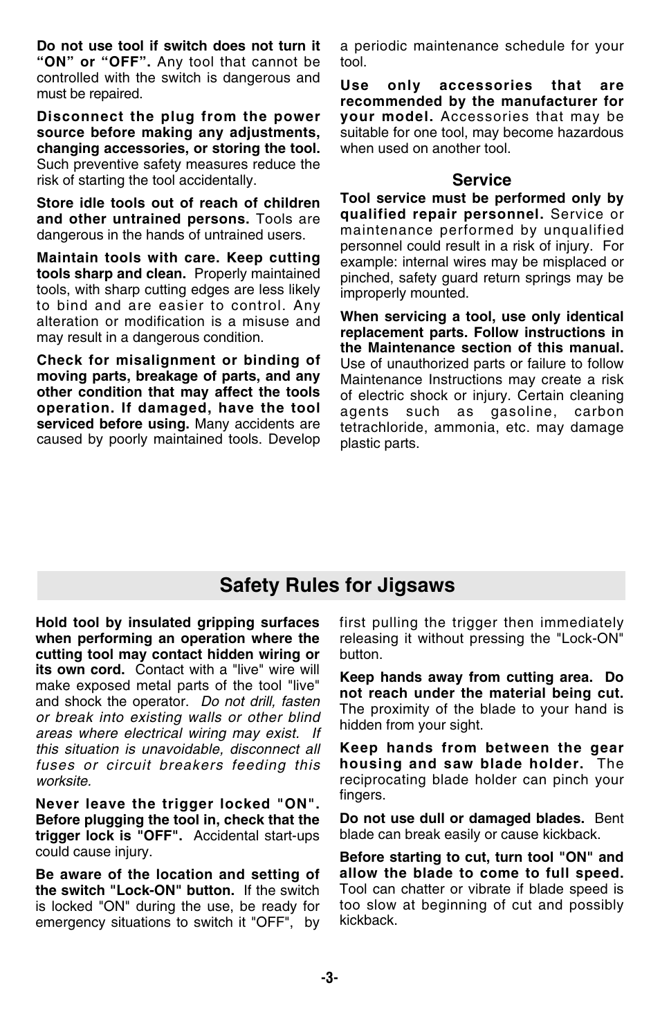 Safety rules for jigsaws | Skil 4480 User Manual | Page 3 / 40