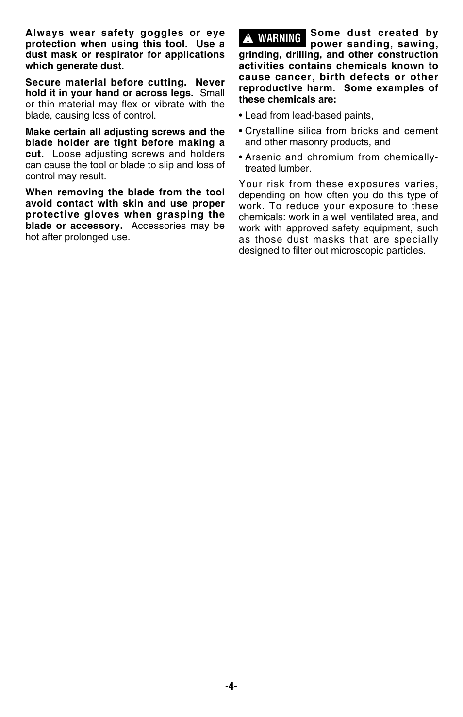 Warning | Skil 4480 User Manual | Page 4 / 40