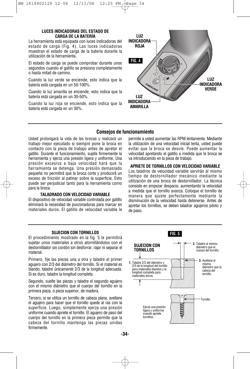 Consejos de funcionamiento | Skil 2410 User Manual | Page 34 / 40