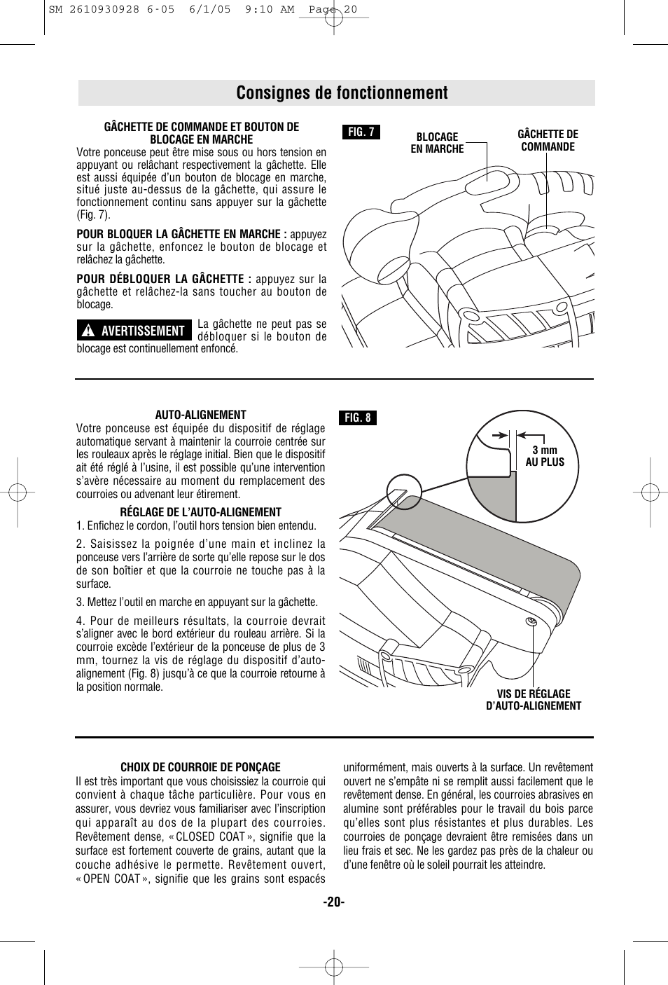 Consignes de fonctionnement | Skil 7500 User Manual | Page 20 / 36
