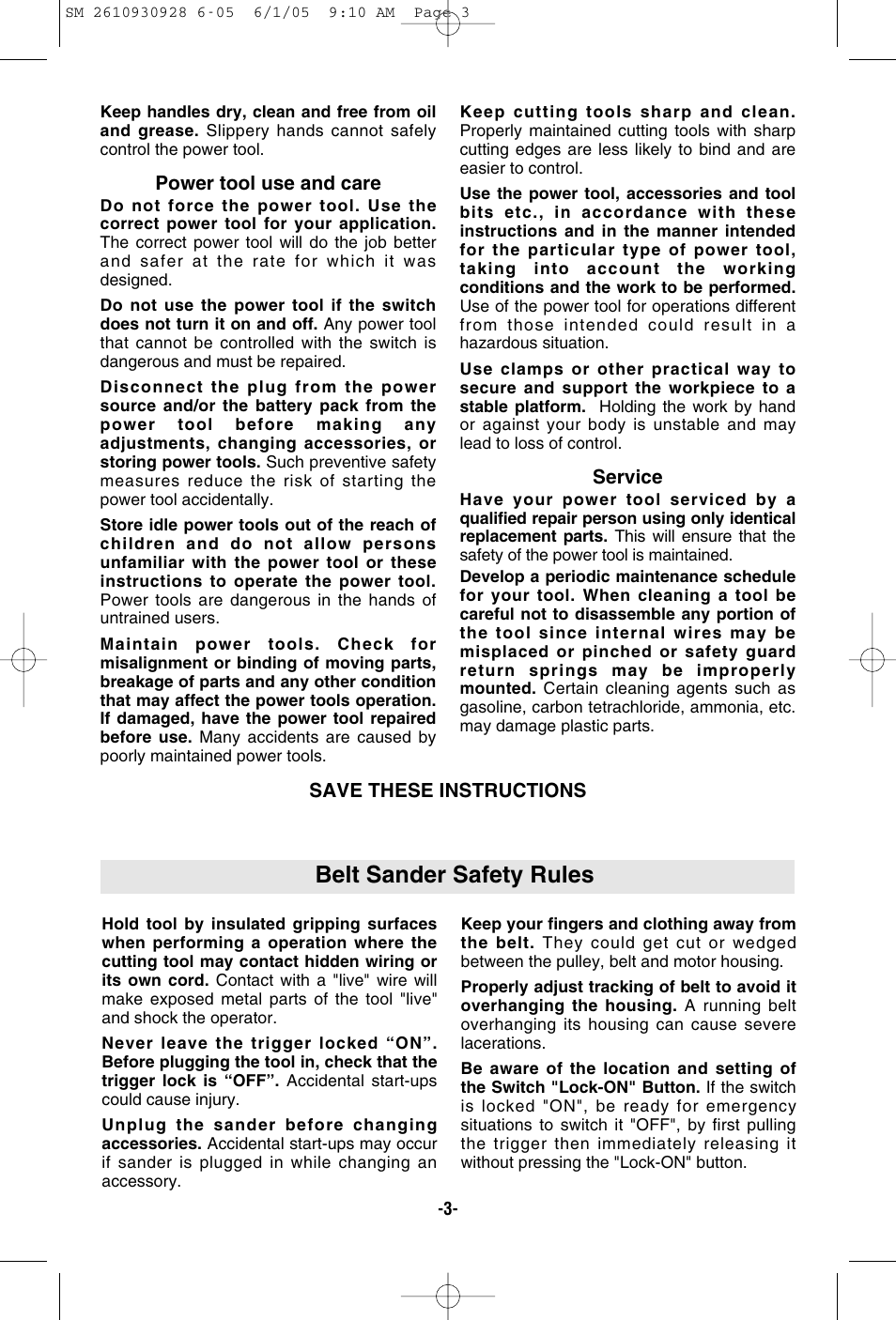 Belt sander safety rules | Skil 7500 User Manual | Page 3 / 36