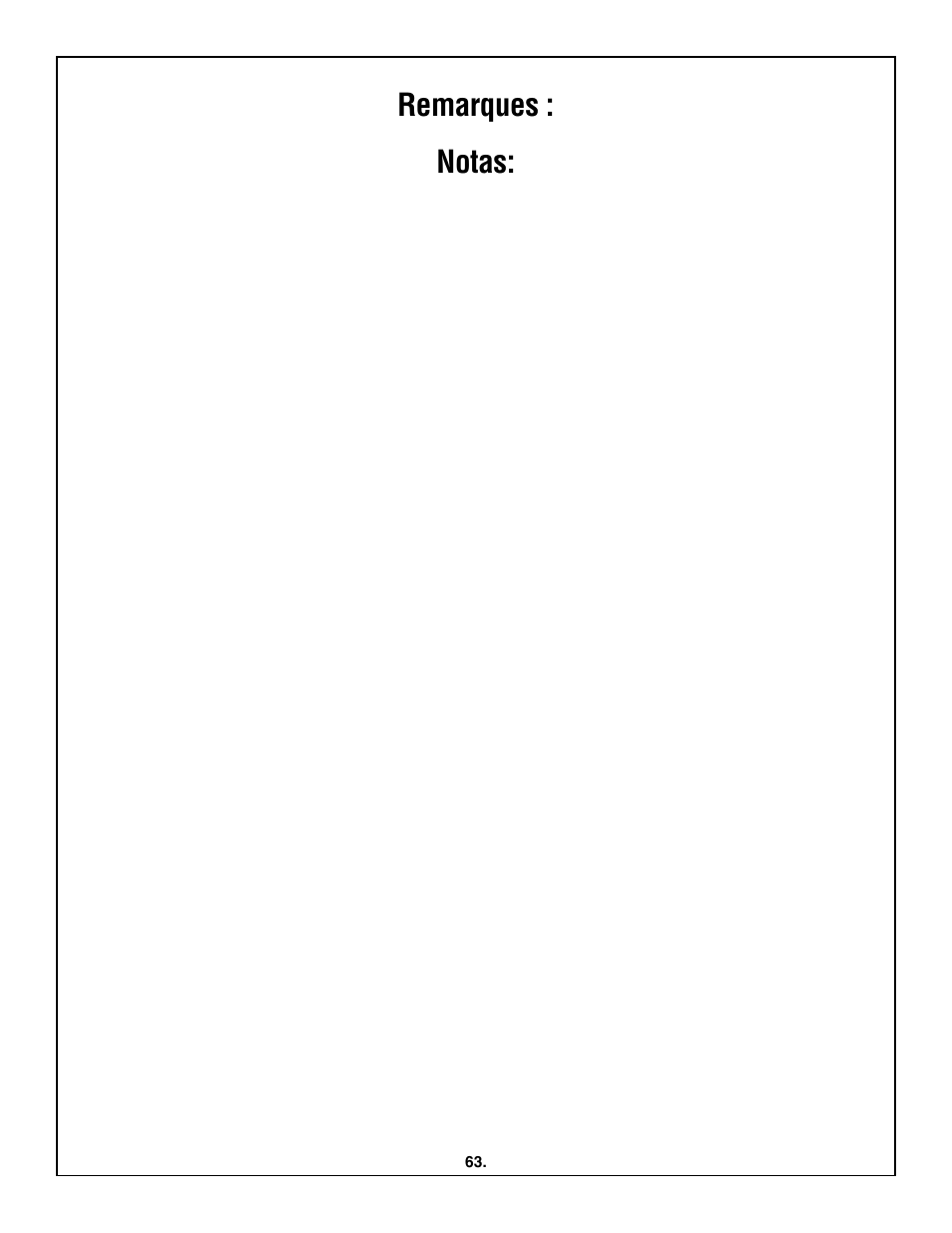 Remarques : notas | Skil 3600 User Manual | Page 63 / 64
