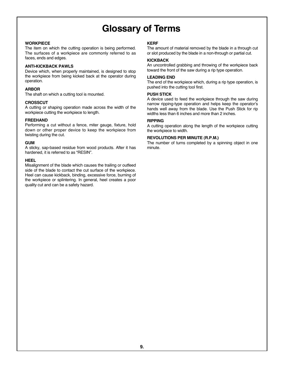 Glossary of terms | Skil 3600 User Manual | Page 9 / 64