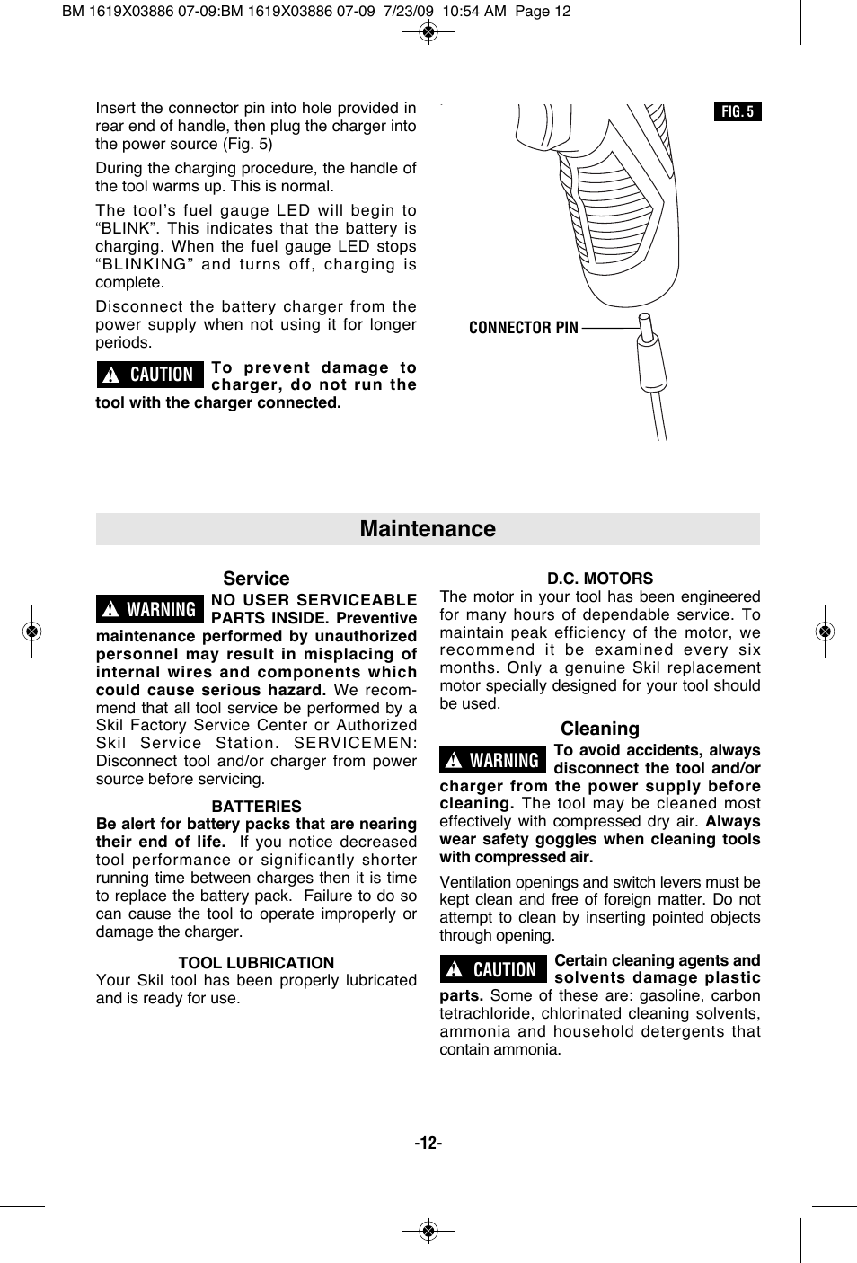 Maintenance | Skil 2364 User Manual | Page 12 / 40