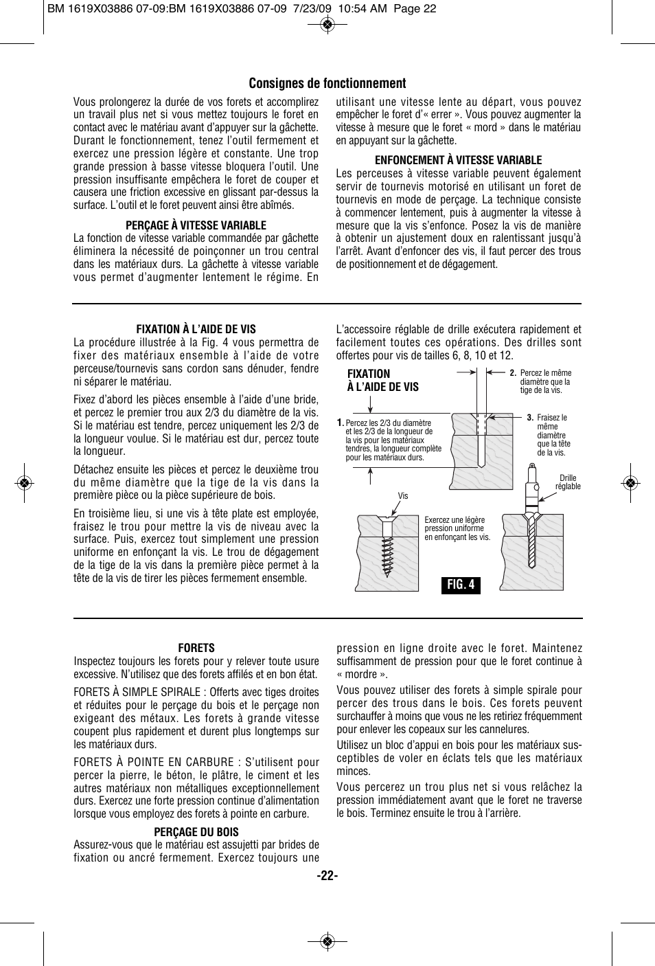 Consignes de fonctionnement | Skil 2364 User Manual | Page 22 / 40