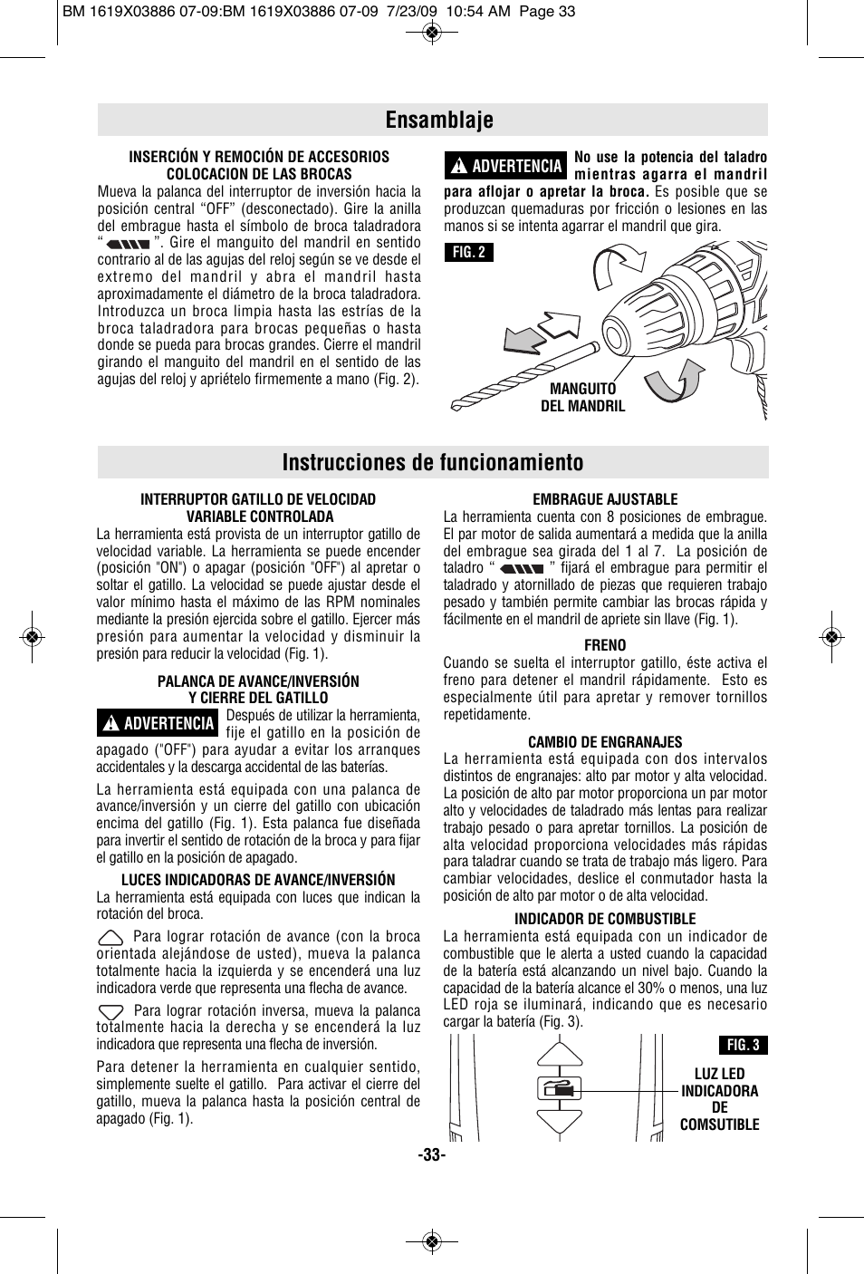 Instrucciones de funcionamiento, Ensamblaje | Skil 2364 User Manual | Page 33 / 40