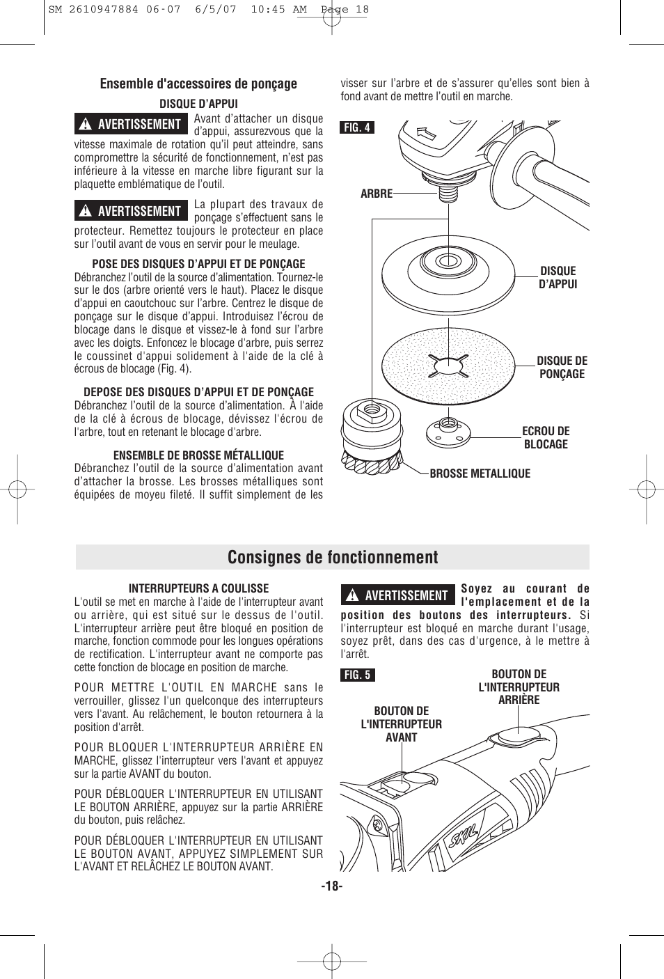 Consignes de fonctionnement | Skil 9330 User Manual | Page 18 / 32