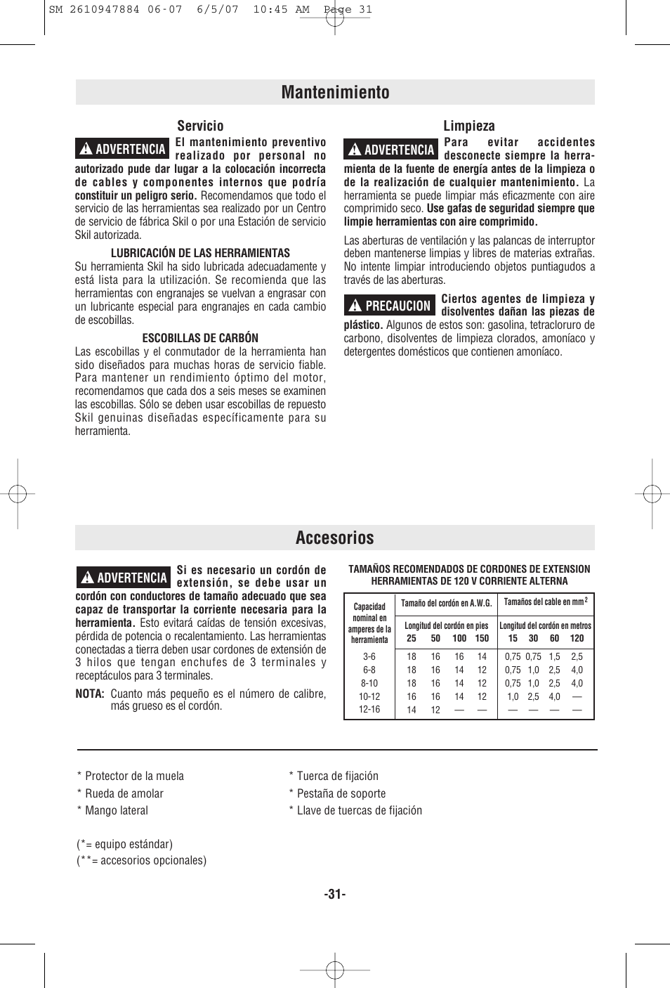 Mantenimiento, Accesorios, Servicio | Limpieza | Skil 9330 User Manual | Page 31 / 32