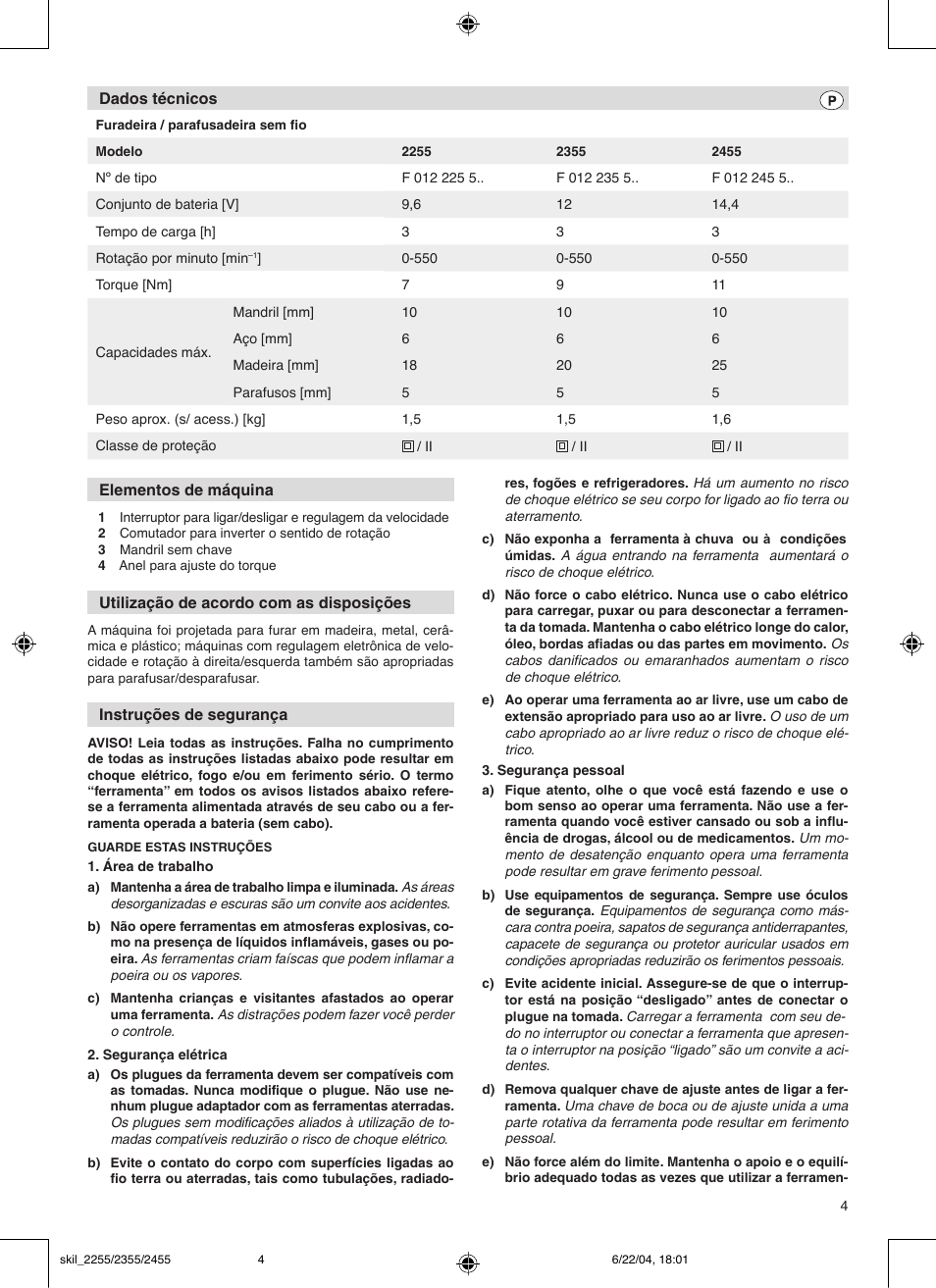 Skil 2255 User Manual | Page 4 / 14
