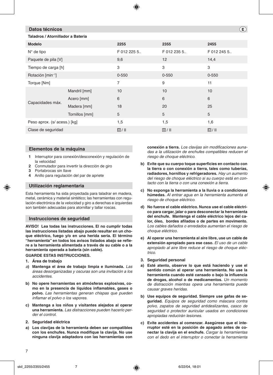 Skil 2255 User Manual | Page 7 / 14