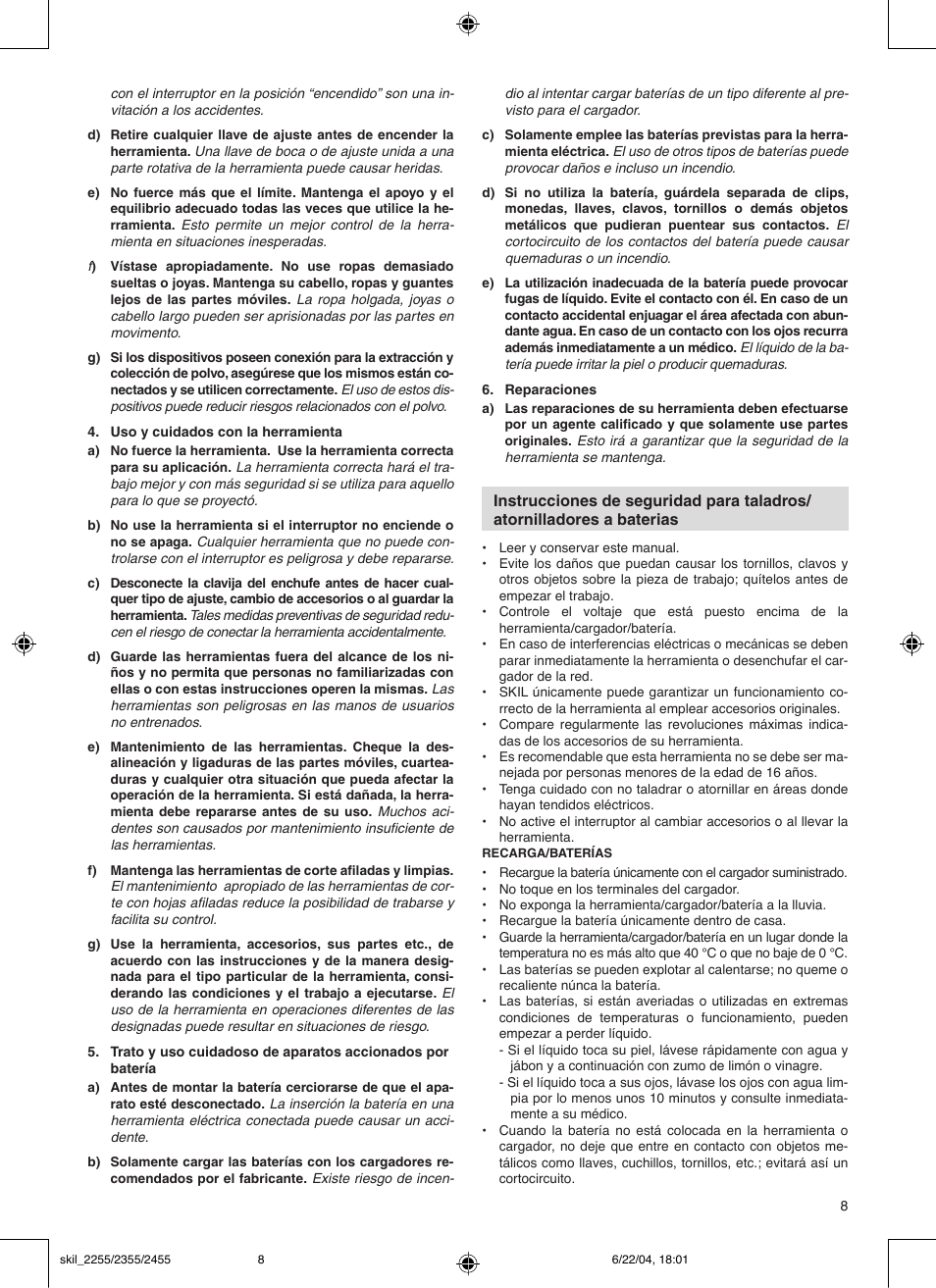Skil 2255 User Manual | Page 8 / 14