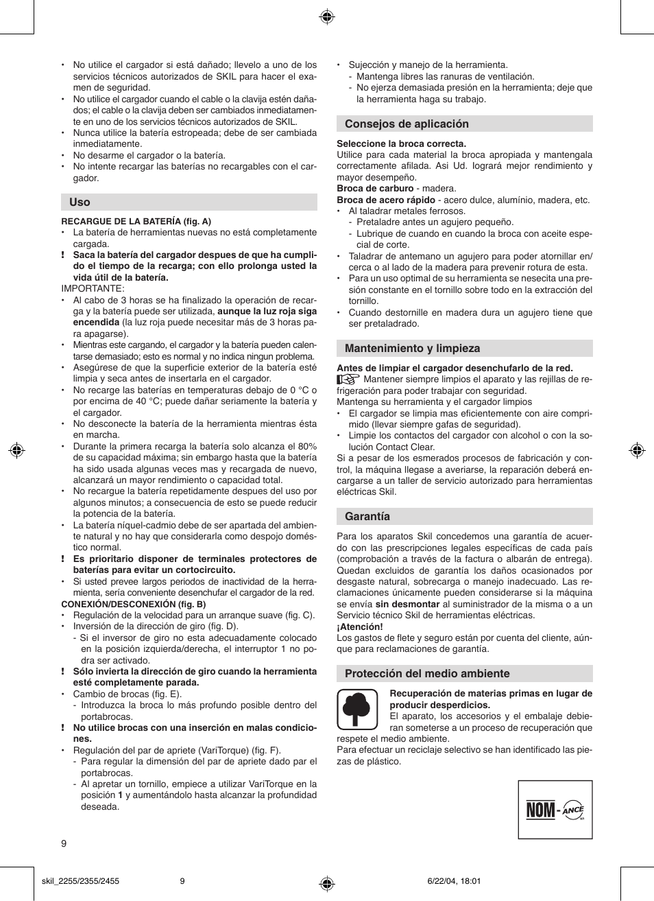 Skil 2255 User Manual | Page 9 / 14