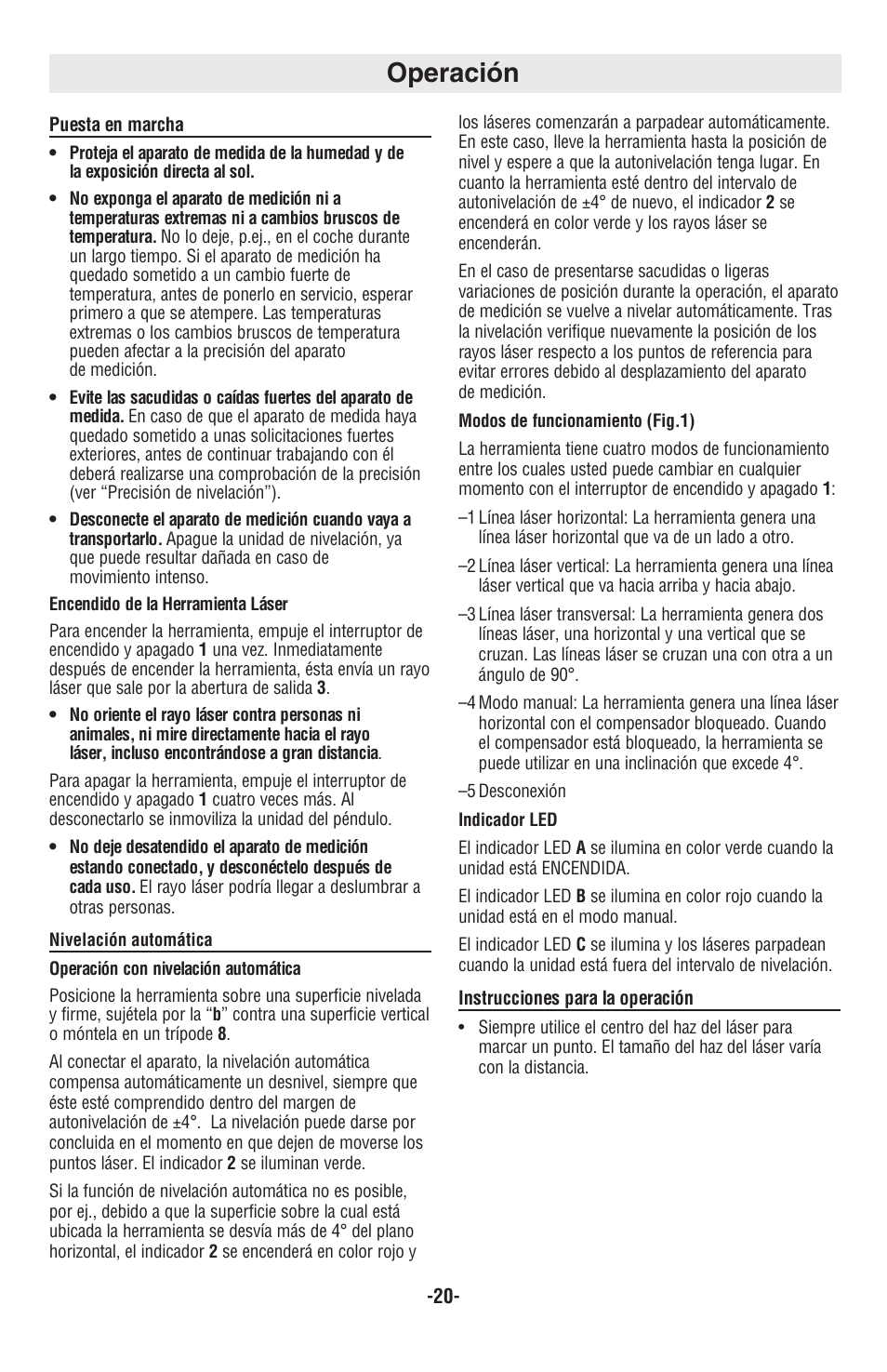 Operación | Skil 8201-CL User Manual | Page 20 / 24