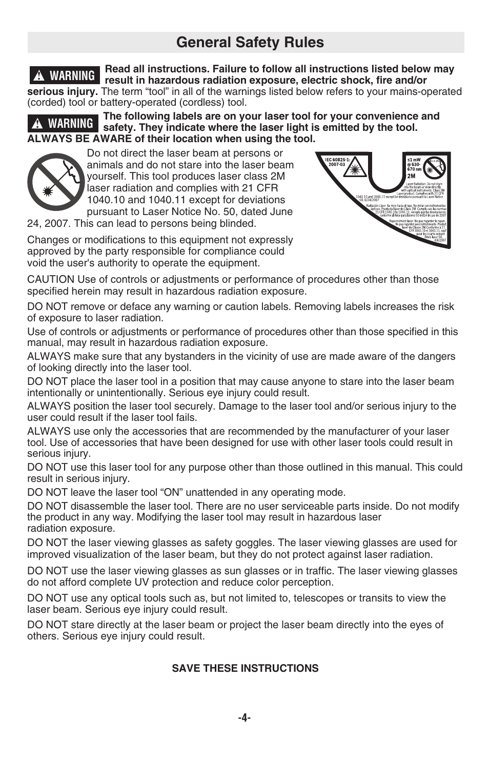 General safety rules | Skil 8201-CL User Manual | Page 4 / 24