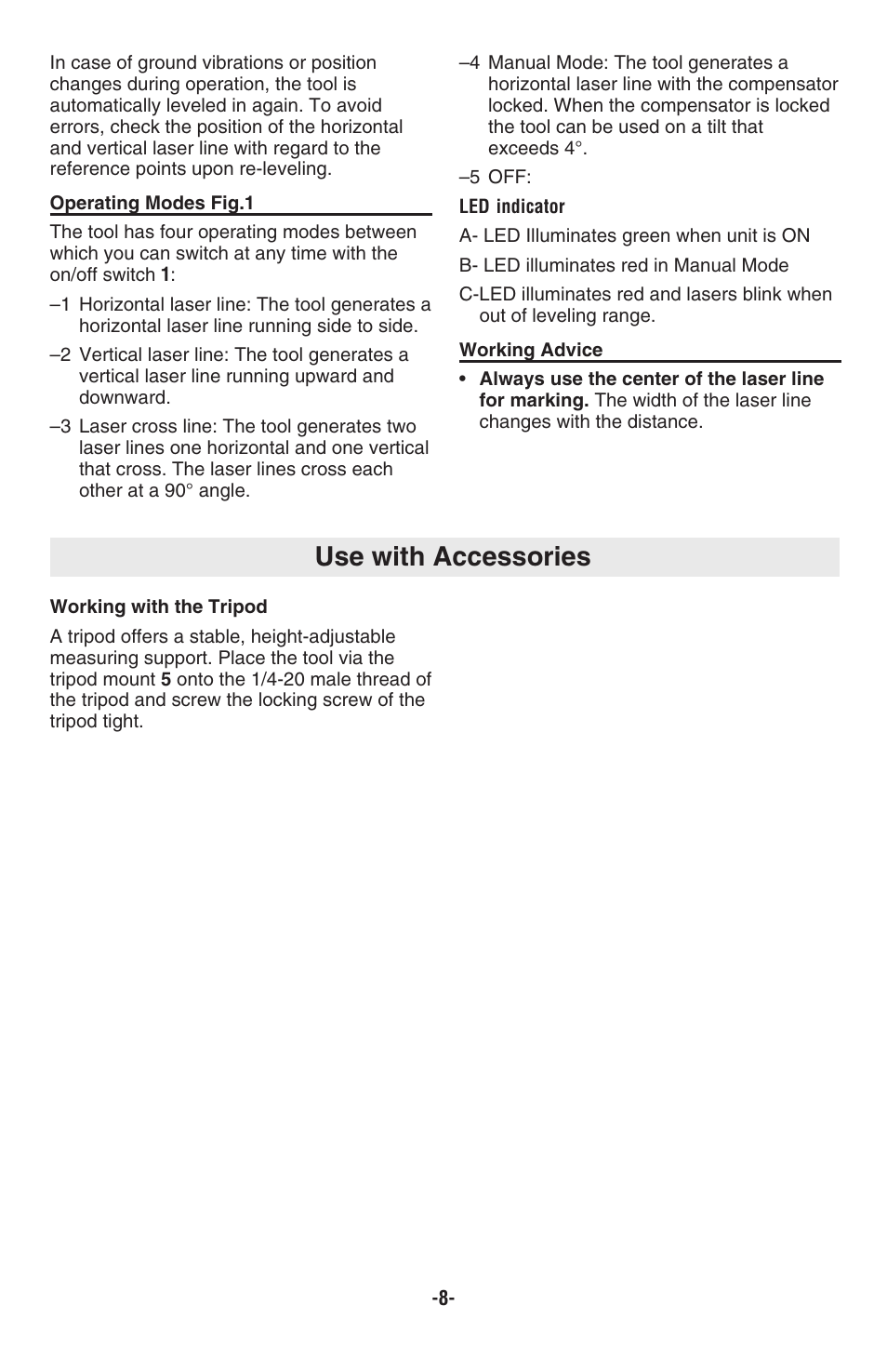 Use with accessories | Skil 8201-CL User Manual | Page 8 / 24