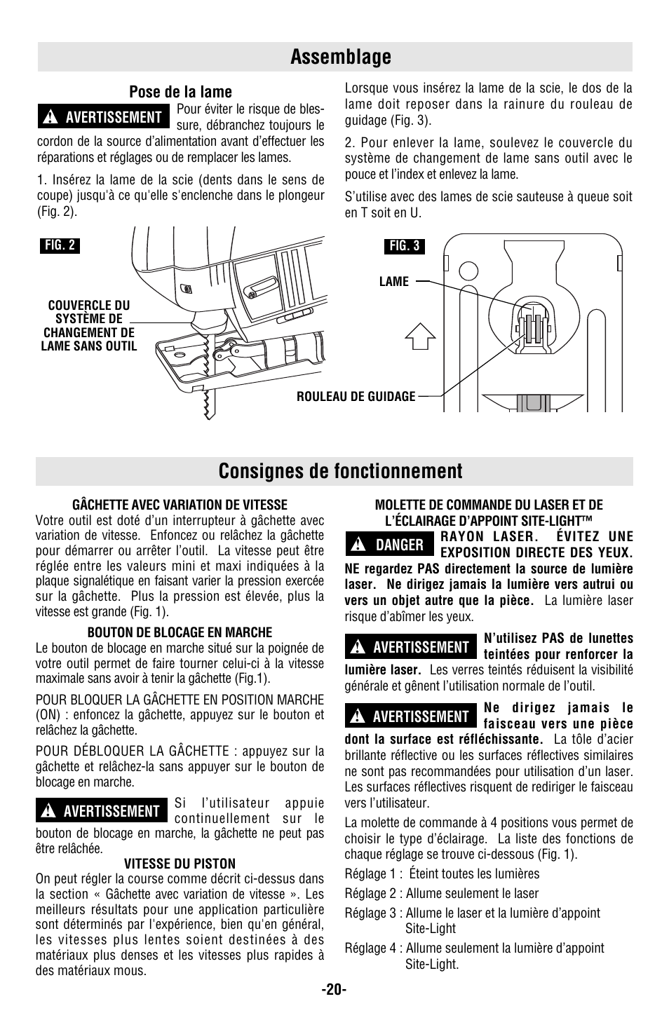 Assemblage, Consignes de fonctionnement | Skil 4680 User Manual | Page 20 / 44