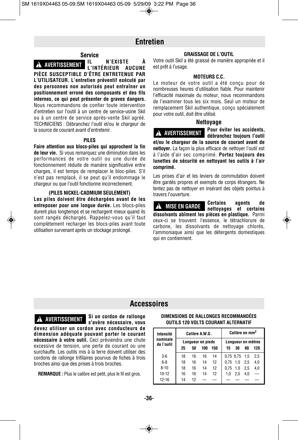 Accessoires, Entretien, Service | Nettoyage | Skil 4570 User Manual | Page 36 / 56