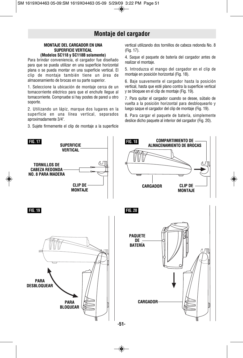 Montaje del cargador | Skil 4570 User Manual | Page 51 / 56