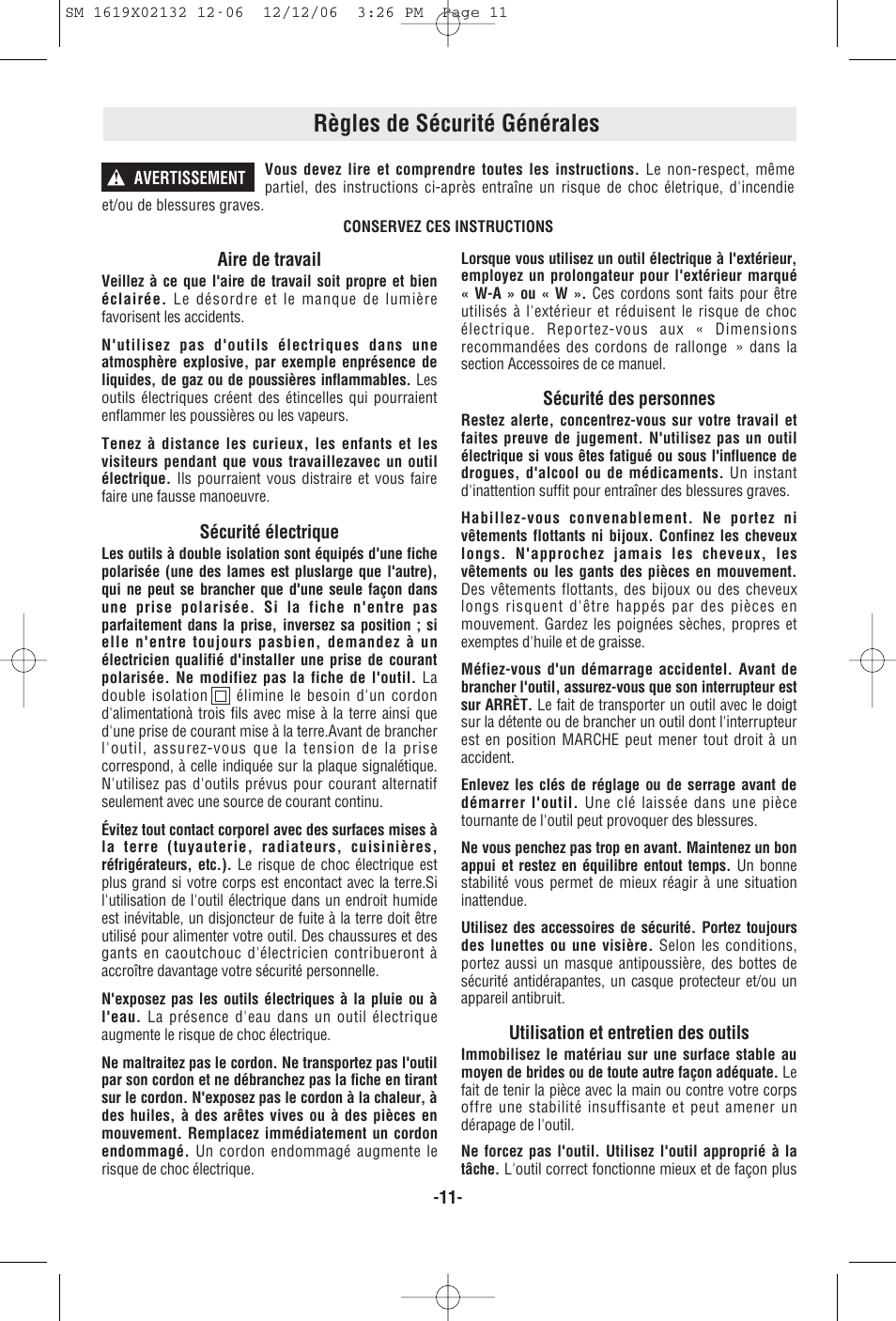 Règles de sécurité générales | Skil 6210 User Manual | Page 11 / 32
