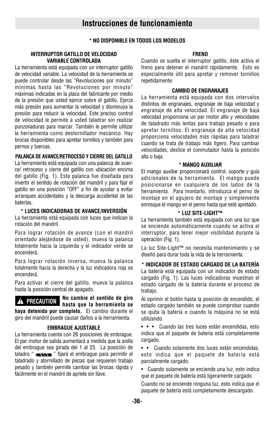 Instrucciones de funcionamiento | Skil 2487 2587 2887 User Manual | Page 36 / 44