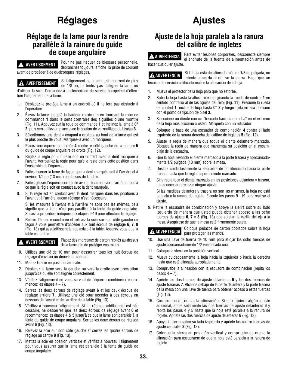 Ajustes, Réglages | Skil 3305-01 User Manual | Page 33 / 64