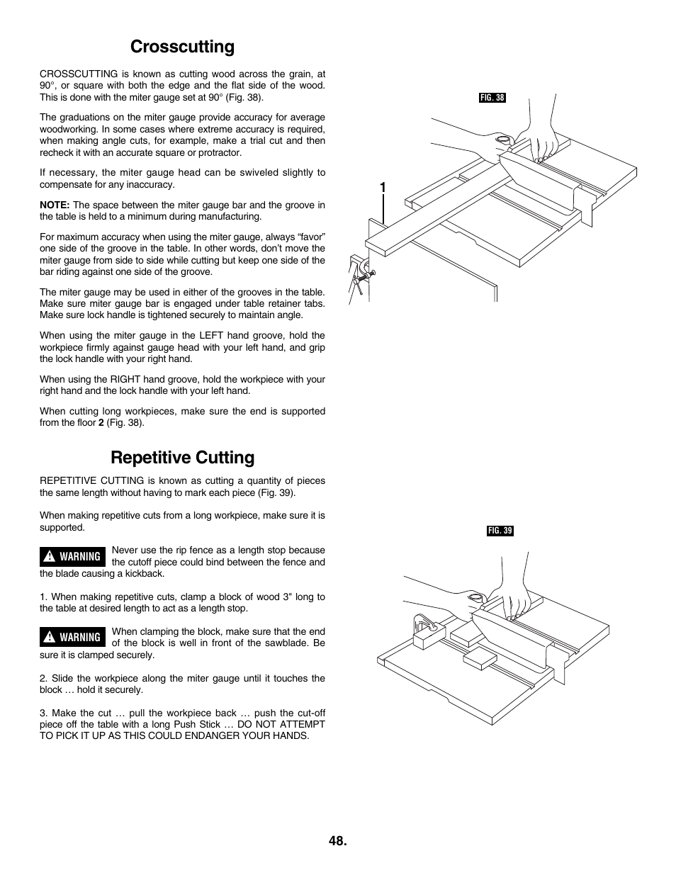 Crosscutting, Repetitive cutting | Skil 3305-01 User Manual | Page 48 / 64