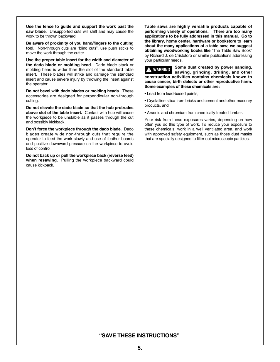 “save these instructions | Skil 3305-01 User Manual | Page 5 / 64