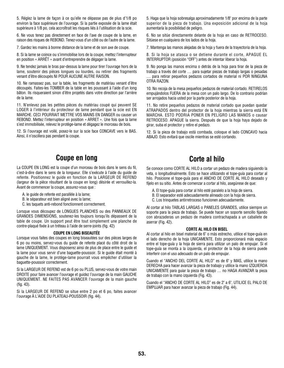 Corte al hilo, Coupe en long | Skil 3305-01 User Manual | Page 53 / 64